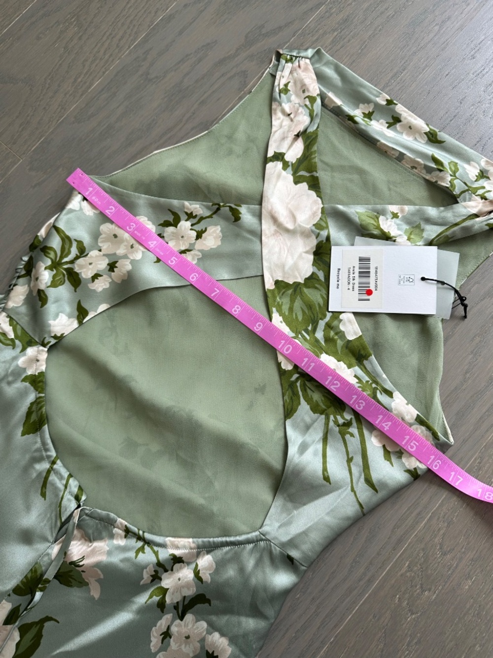 Reformation ANAIIS Silk Maxi Dress Tarragon Green Floral - Size 4 - with tags - Picture 11 of 13